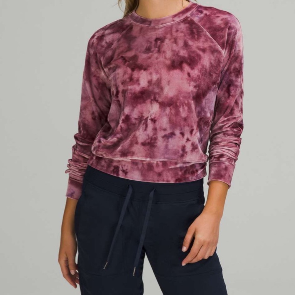 Lululemon Velour Warm Down Crew Interstellar Cassis Multi Size 8